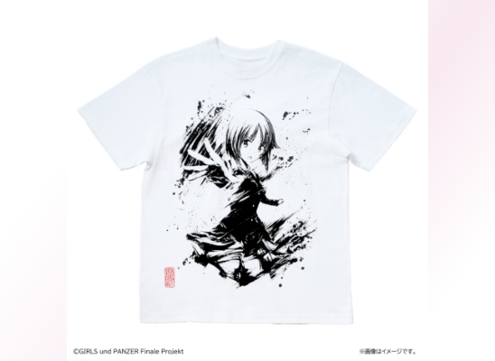 墨絵イラストＴシャツ【西住みほ】